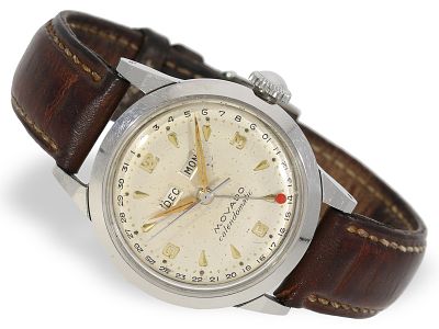 Wristwatch: vintage Movado men's watch with full calendar “Calendomatic”, ca. 1950: Ca. Ø 33.5 