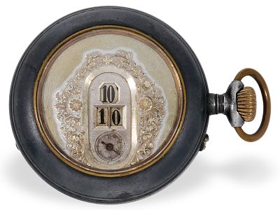 Revue brand digital pocket watch with jumping hours and jumping minutes, ca. 1915: Ca. &Oslash;56mm 
