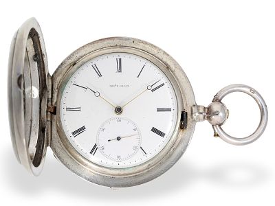 Pocket watch: technically interesting lever escapement watch, C. E. Jacot, patent 1867: Ca. 