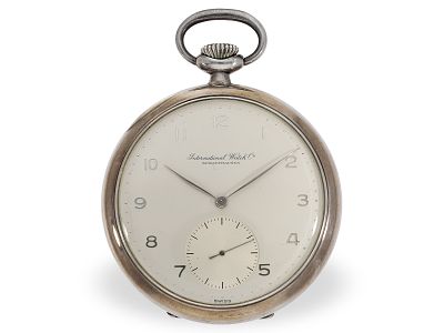 Pocket watch: large, rare IWC Calibre 67, ca. 1957: Ca. &Oslash;52mm, ca. 89g, silver, case number 