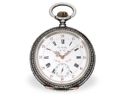 Pocket watch: rare ‘Tir Cantonal Neuchatelois’ marksman's watch, Cail S.F.C.M dial 1812–1912: 