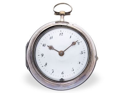 Pocket watch: early London pocket watch with mock-pendulum, circa 1700, John Halstedt London 