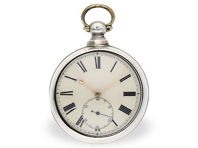 Pocket watch: early, interesting rack lever watch with 15-second display, Robert Roskell 