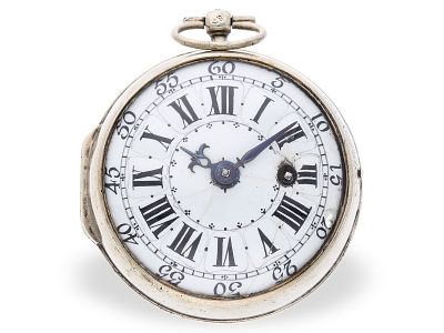 Pocket watch: exceptional onion-shaped watch with decorative movement, silver bridge, Jean 