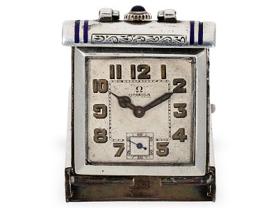 Pocket watch/travel watch: extremely rare Art Deco enamel purse watch by Omega, ca. 1930: Ca. 