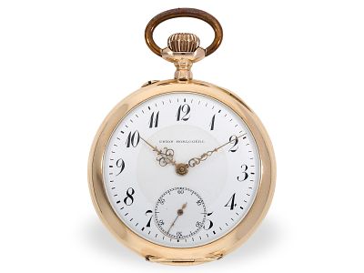 Pocket watch: gold Union Horlogere men’s watch with original box and original papers from 1911: 