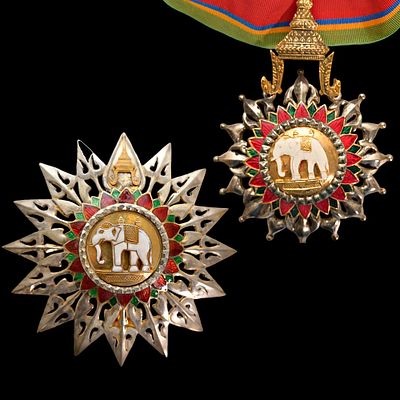 Star of the Knight Grand Cross and Badge of the Knight Grand Cross of Order of the White Elephant. 