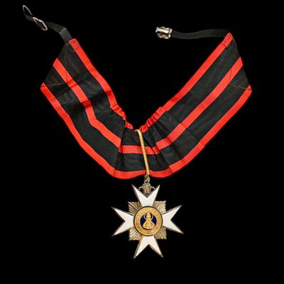 Order of St. Pope Sylvester, Knight Commander, silver-gilt and enamelled, on the breast ribbon. 