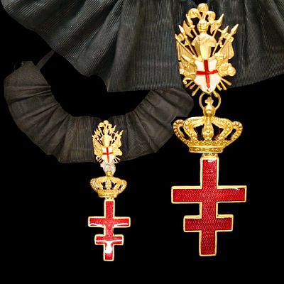 Sovereign Military Order of the Temple of Jerusalem Commander Cross, Original Ribbon, 20th century.