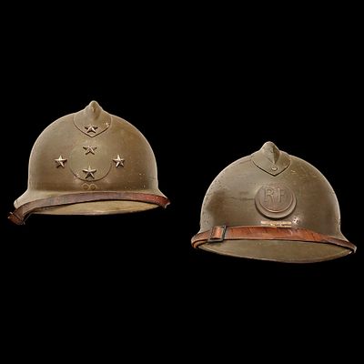 Extra Rare Two Adrian M26 helmets to Marshal of France Jean de Lattre de Tassigny. Item details 