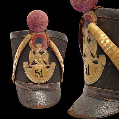 Rare Shako troop of the 51st line infantry regiment, model 1812. Item details 
Description 