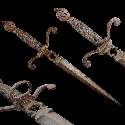 Rare Italian, 17th century, Left Hand Dagger. Item details 
Description 
Rare Italian, 17th 