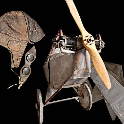 Extra rare Aircraft, variant of the HM8 - Pou du Ciel designed by Charles Dumont, 30s of the 20th C