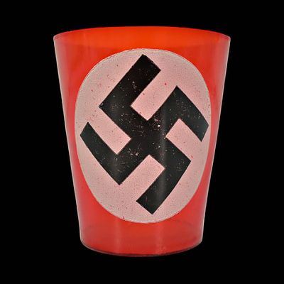 Original WWII German, Third Reich, Red Celluloid Candle Holder, 1940s. Item details 