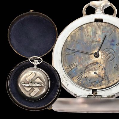 Commemorative Pocket Watch, Kriegsmarine U-Boot Service, 1940, Nazi Germany, Third Reich. Item 