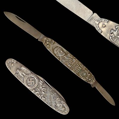 Folding Knife with Political Iconography, during the Elections of Adolf Hitler, Germany. Item 