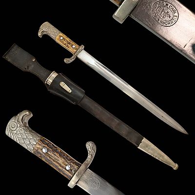 German Police Bayonet, Third Reich Period (c. 1930s–1940s), Carl Eickhorn, Solingen. Item 