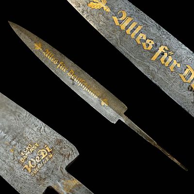 Damascus Steel Blade for an SA Dagger, WeDi Solingen – Echt Damast, Germany, circa 1946. Item 