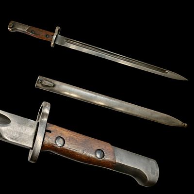 A Belgian Model 1924 Mauser Bayonet and Original Steel Scabbard. Item details 
Description 
A 