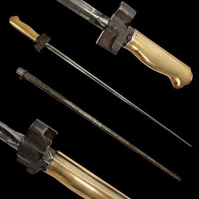 A French Model 1886/1915 "Rosalie" Lebel Bayonet with Brass Hilt, marked C & P. Item details 