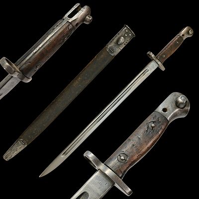 A British Pattern 1907 Sword Bayonet for the Lee-Enfield Rifle, Turkish modification or rework. 