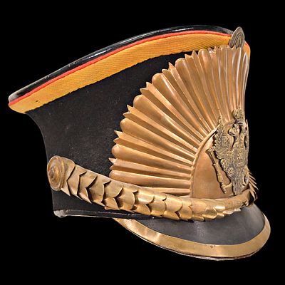 Rare parade shako (kiver) of a cadet from an infantry school, Russian Empire, early 20th century. 