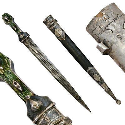 A Fine Georgian Silver and Niello Mounted Kama Dagger, Russian Empire, 1891. Item details 