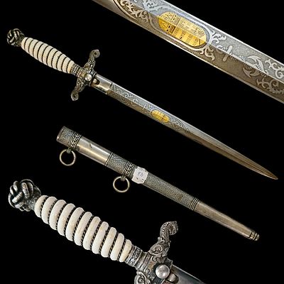 A Hungarian Royal River Guard Officer's Dirk with Etched and Gilded Blade, Early 20th Century. I 