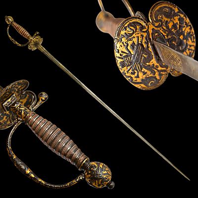 A Rare and Ornate French Gilt-Steel Small Sword, circa 1750-1780. Item details 
Description 
A 