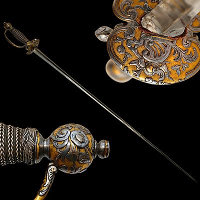 A Fine French Parcel-Gilt and Chiselled Steel Small Sword, circa 1750-1780. Item details 