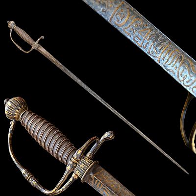 Very Rare sword, With Kabbalistic (magical) spells, Germany, second half of the 17th century. It 