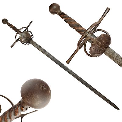 A rare Italian medieval sword from the late 16th century with the mark "Sickle". Item details 