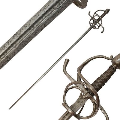 An early rapier with a bow guard ("espada de lazo"), Spain, early 17th century. Item details 
