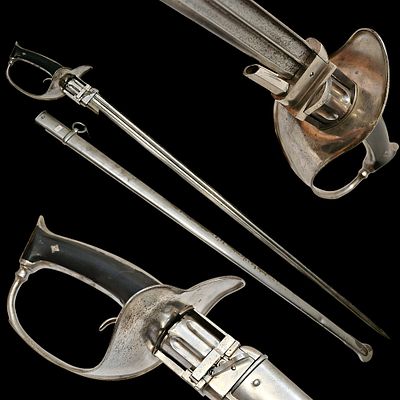 An Unique Italian Combined Cavalry Broadsword and Revolver, prototypes, Circa 1870. Item 