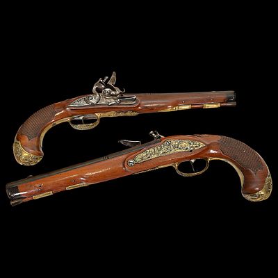 A fine pair of flintlock pistols, Germany, 18th century. Item details 
Description 
A fine pair 