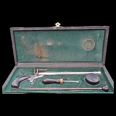 Rare Presentation "Velodog" Cycling Pistol, with case, Germany, late 19th - early 20th century. 