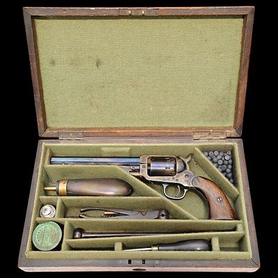 A Cased Eli Whitney Percussion Revolver, 1860s, Connecticut, USA. Item details 
Description 
A 