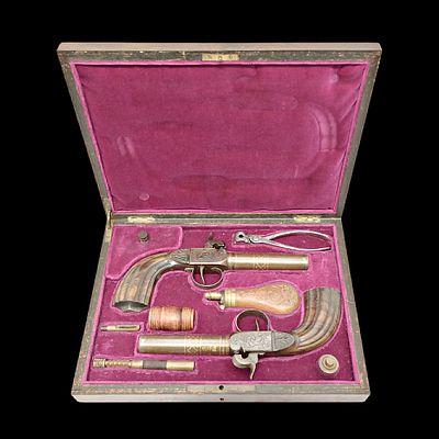 A Magnificent Cased Pair of French Percussion Pistols by Bady &agrave; Paris, mid-19th century. Item 