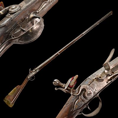 A Flintlock gun with signature on the barrel, France, Paris, 18th century. Item details 