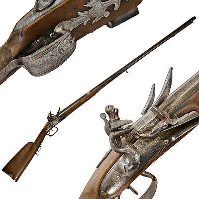 A Fine French Napoleonic Era Double-Barreled Flintlock Hunting Gun, Circa 1800. Item details 