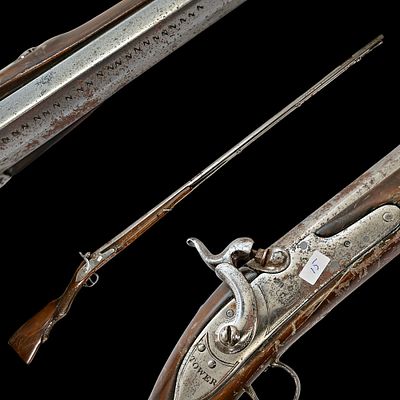 A Rare 19th Century British Tower Percussion Musket with Carved Walnut Stock. Item details 