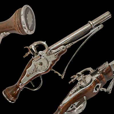 A Museum-Quality Working Replica of a 16th-C. Wheellock Pistol by Walter Agnoletto, Italy, 20th-C..