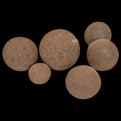 A collection of cannonballs of different sizes, France 18th century. Item details 
Description 