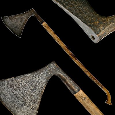 A Monumental German Etched Judicial Executioner's Axe, 17th Century. Item details 
Description 