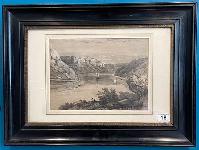 A Georgian picture of the river Avon towards Bristol. A Georgian picture towards Bristol over 