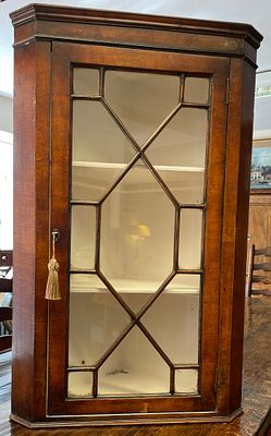 An Astral Glazzed Corner Wall Unit - 85cm high x 54.5cm wide