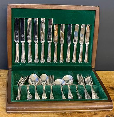 A Boxed Set Of Silver Plated Cutlery