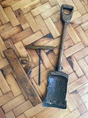 A selection of wooden tools