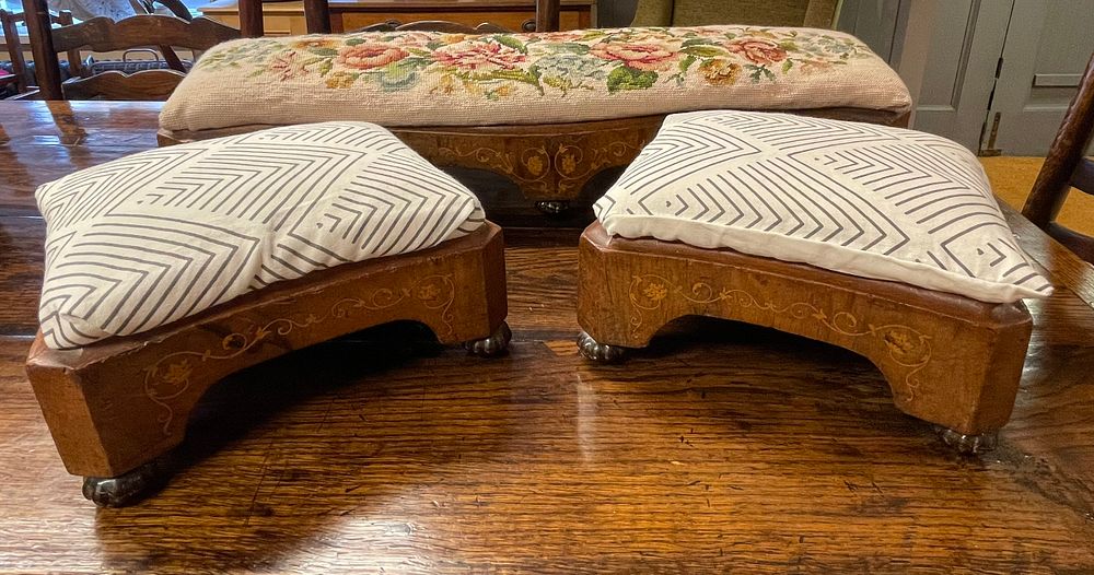 Lot 274 – Three Marquetry Stools Believed To Be From Chichester Cathedral