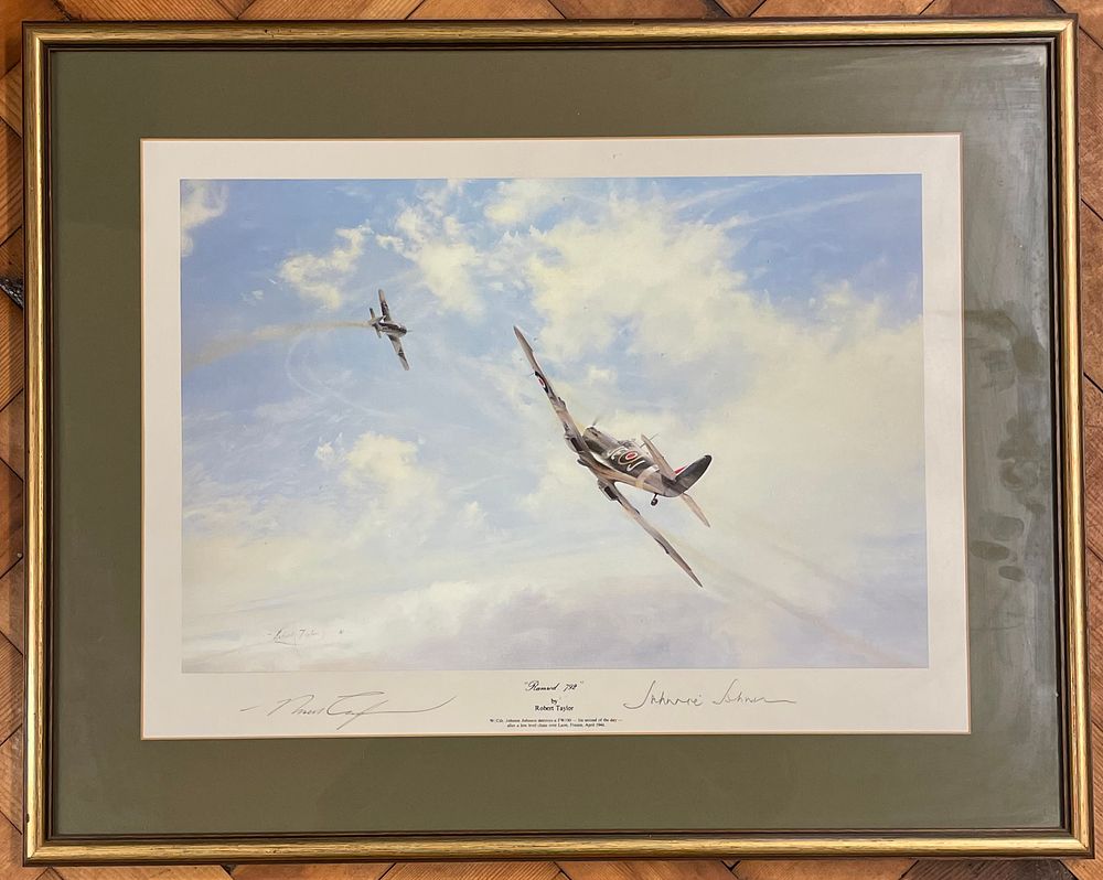 Lot 319 – Robert Taylor Framed Aviation Print Ramrod 792 Signed by Johnnie Johnson